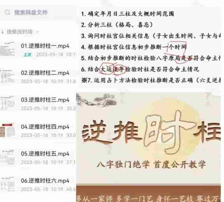 相天老师逆推时柱出生时间不确定的八字逆推绝技插图