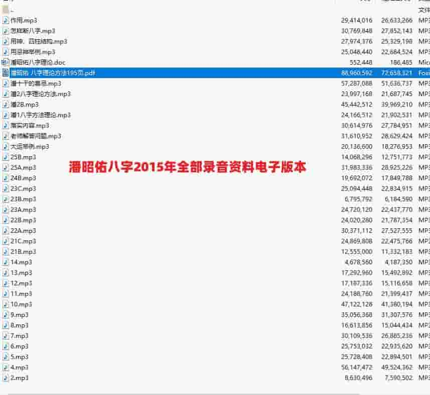 潘昭佑八字2015年全部录音资料电子版本插图